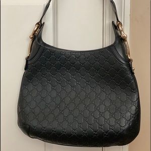 Authentic Gucci Horsebit black shoulder bag